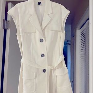 Saks Fifth Ave White Vest